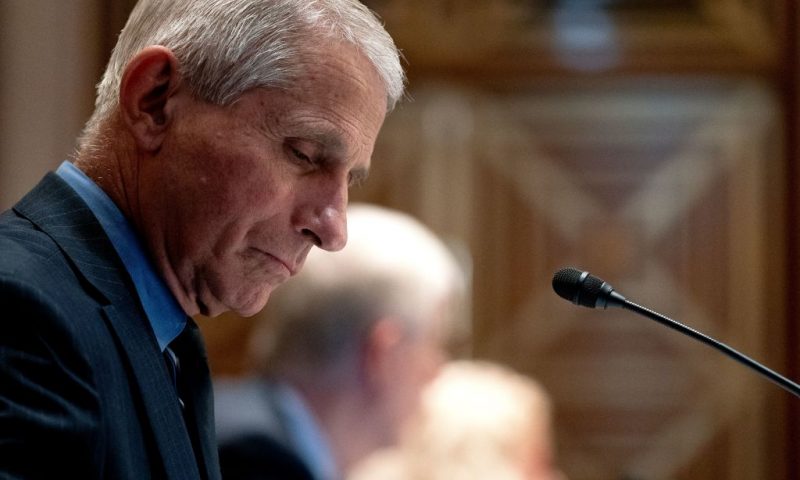 Anthony Fauci, director of the National Institute of Allergy and Infectious Diseases, listens during a hearing looking into the budget estimates for National Institute of Health (NIH) and the state of medical research on Capitol Hill in Washington, DC on May 26, 2021. (Photo by Stefani Reynolds / POOL / AFP) (Photo by STEFANI REYNOLDS/POOL/AFP via Getty Images)