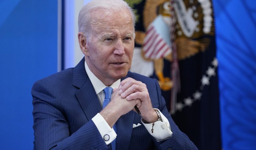 President Joe Biden speaks as he meets with small business owners in the South Court Auditorium on the White House complex in Washington, Thursday, April 28, 2022. (AP Photo/Susan Walsh)
