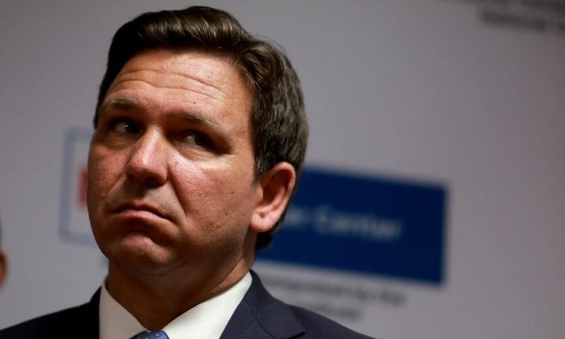 MIAMI, FLORIDA - MAY 17: Florida Gov. Ron DeSantis speaks during a press conference at the University of Miami Health System Don Soffer Clinical Research Center on May 17, 2022 in Miami, Florida. The governor held the press conference to announce that the state of Florida would be providing $100 million for Florida's cancer research centers, after he signs the state budget into law. (Photo by Joe Raedle/Getty Images)