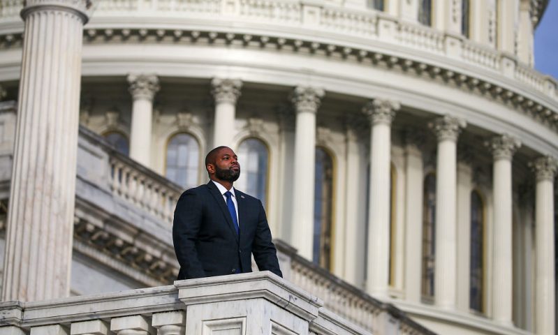WASHINGTON, DC - JANUARY 04: Rep. Bryon Donalds (R-FL) and other newly elected Republican House members meet on the East Front of the US Capitol for a group photo on January 04, 2021 in Washington, DC. The new representatives were sworn in Sunday to serve in the 117th Congress. A large number of Republican members of Congress are planning to object to the electoral college results that will be formalized on January 6. (Photo by Tasos Katopodis/Getty Images)