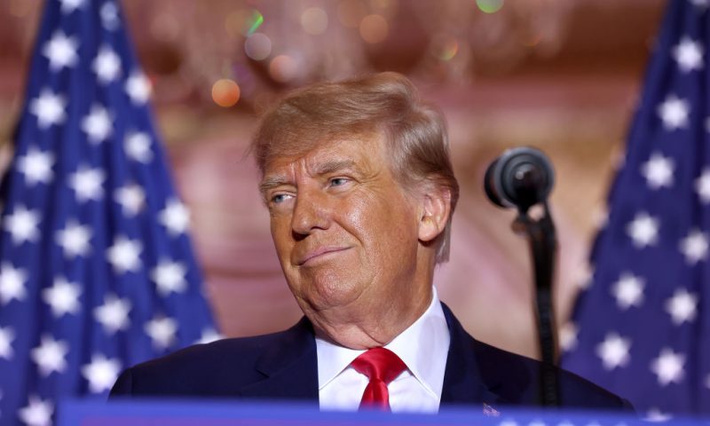 PALM BEACH, FLORIDA - NOVEMBER 15: Former U.S. President Donald Trump speaks during an event at his Mar-a-Lago home on November 15, 2022 in Palm Beach, Florida. Trump announced that he was seeking another term in office and officially launched his 2024 presidential campaign. (Photo by Joe Raedle/Getty Images)