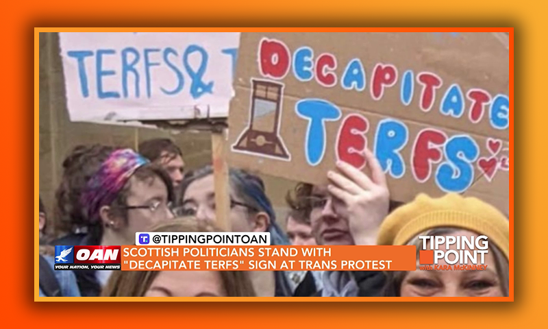 Scottish Politicians Stand With "Decapitate TERFS" Sign at Trans Protest