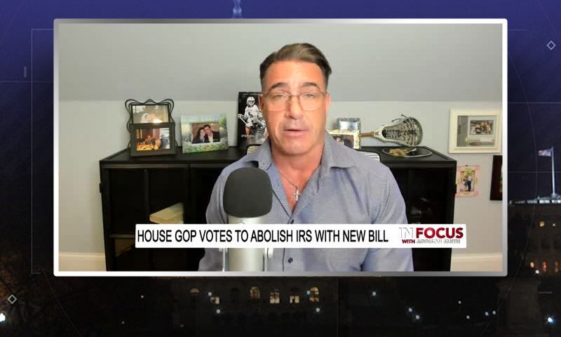 Video still from Chris Markowski's interview with In Focus on One America News Network