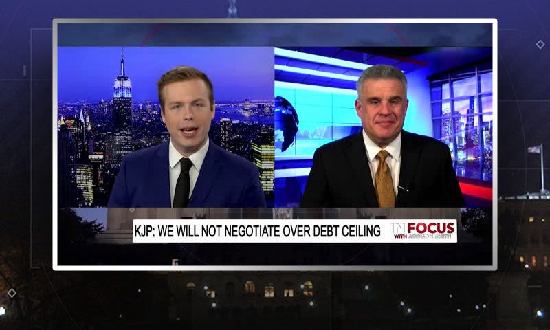 Video still from Dan Geltrude's interview with In Focus on One America News Network