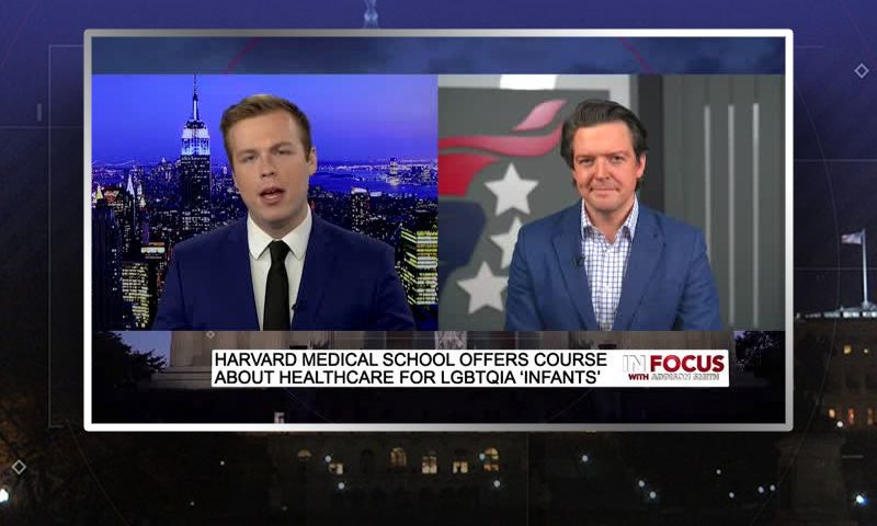 Video still from Ryan Helfenbein's interview with In Focus on One America News Network