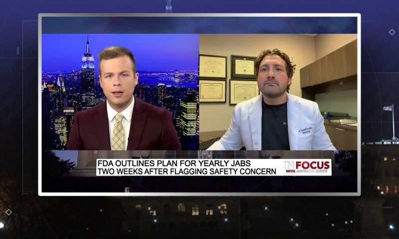 Video still from Dr. Russell Surasky's interview with In Focus on One America News Network