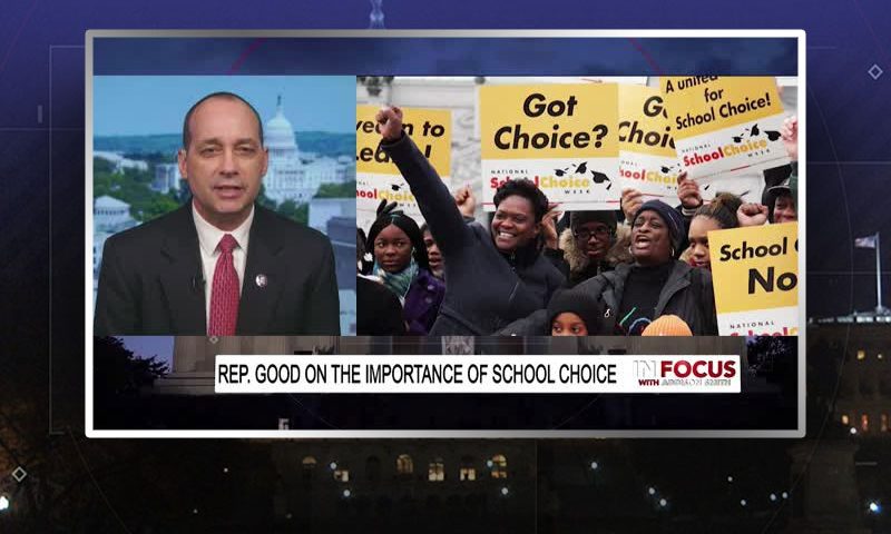 Video still from Rep. Bob Good's interview with In Focus on One America News Network