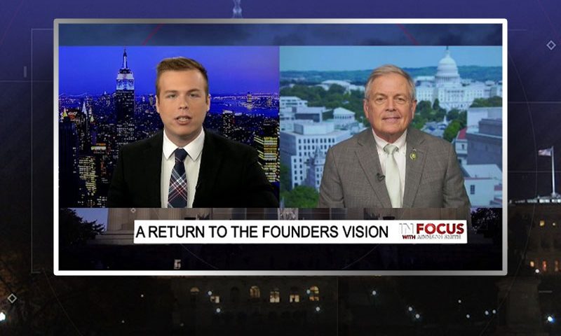 Video still from Rep. Ralph Norman's interview with In Focus on One America News Network