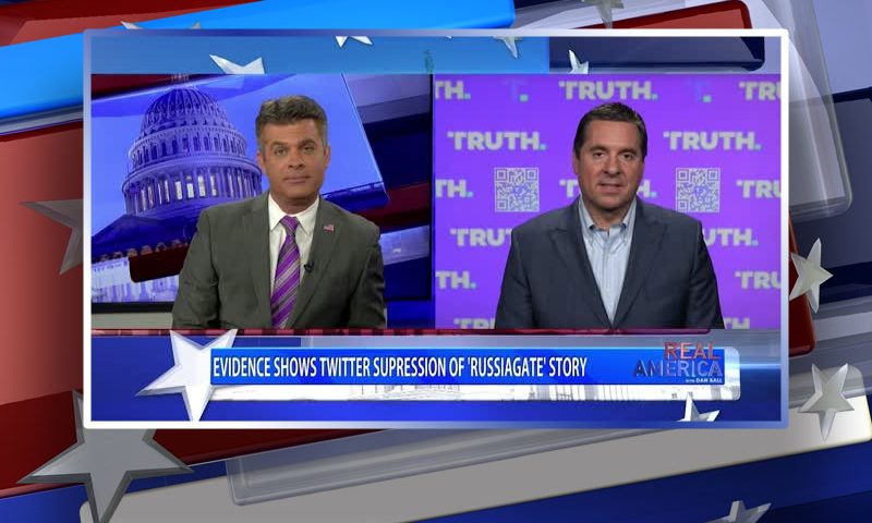 Video still from Devin Nunes' interview with Real America on One America News Network