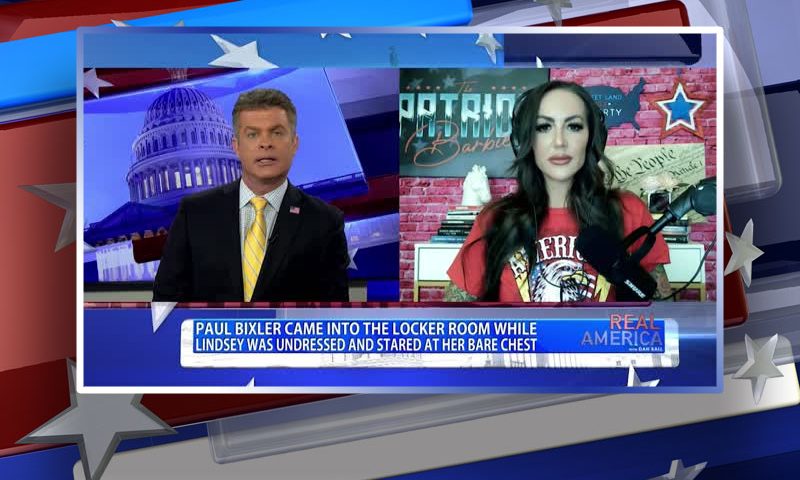 Video still from Lindsey Graham's interview with Real America on One America News Network