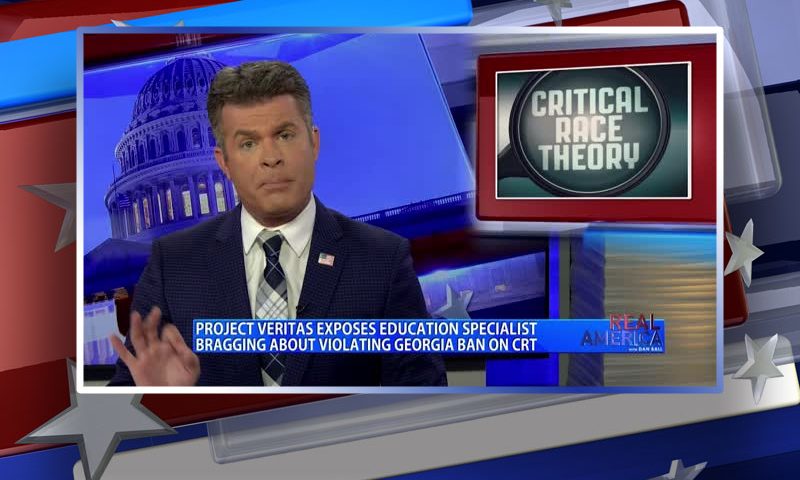 Video still from Quisha King's interview with Real America on One America News Network