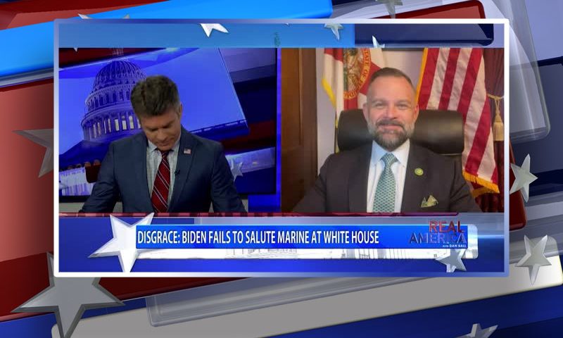 Video still from Rep. Cory Mills' interview with Real America on One America News Network