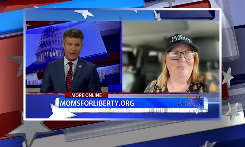 Video still from Tara Petsch's interview with Real America on One America News Network
