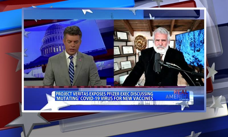 Video still from Dr. Robert Malone's interview with Real America on One America News Network