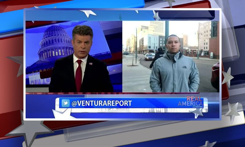 Video still from Jorge Ventura's interview with Real America on One America News Network