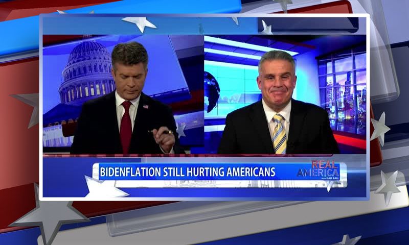 Video still from Dan Geltrude's interview with Real America on One America News Network