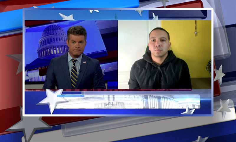 Video still from Jorge Ventura's interview with Real America on One America News Network