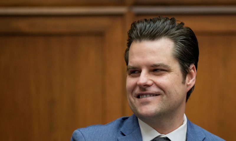 U.S. Rep. Matt Gaetz (R-FL) speaks during a business meeting prior to a hearing on U.S. southern border security on Capitol Hill, February 01, 2023 in Washington, DC. This is the first in a series of hearings called by Republicans to examine the Biden administration's handling of border security and migration along the U.S.-Mexico border. (Photo by Drew Angerer/Getty Images)