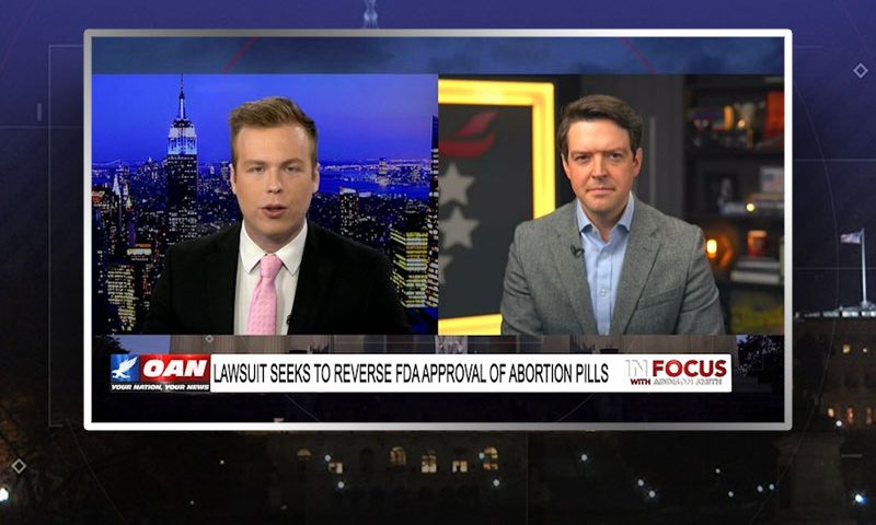 Video still from Ryan Helfenbein's interview with In Focus on One America News Network