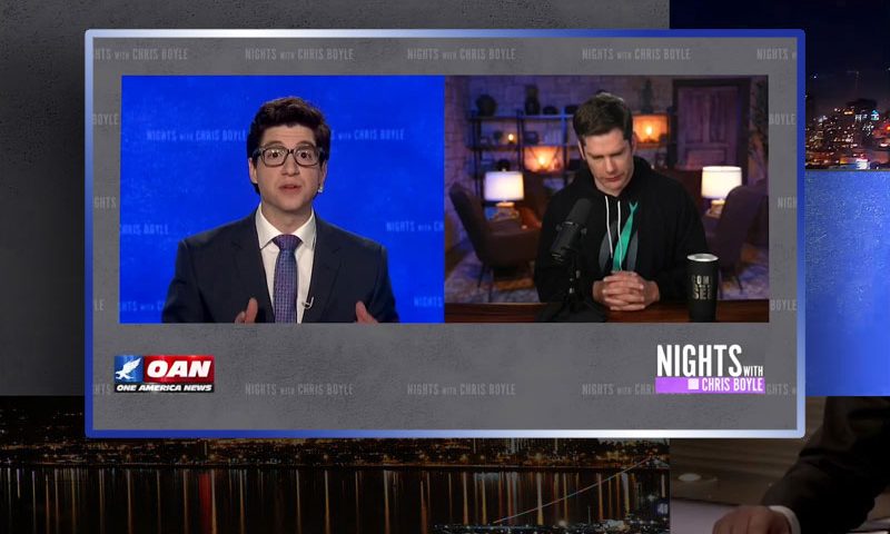 Video still from Dallas Jenkins' interview with Nights on One America News Network