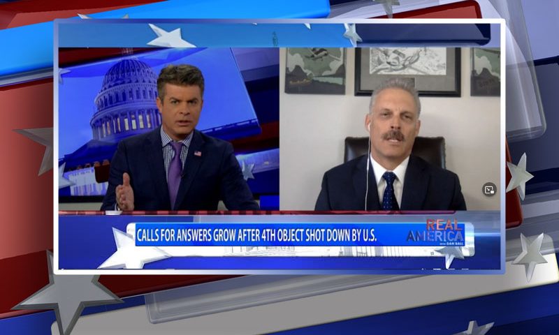 Video still from Jared Lilje's interview with Real America on One America News Network