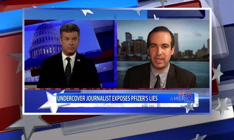 Video still from Mario Balaban's interview with Real America on One America News Network