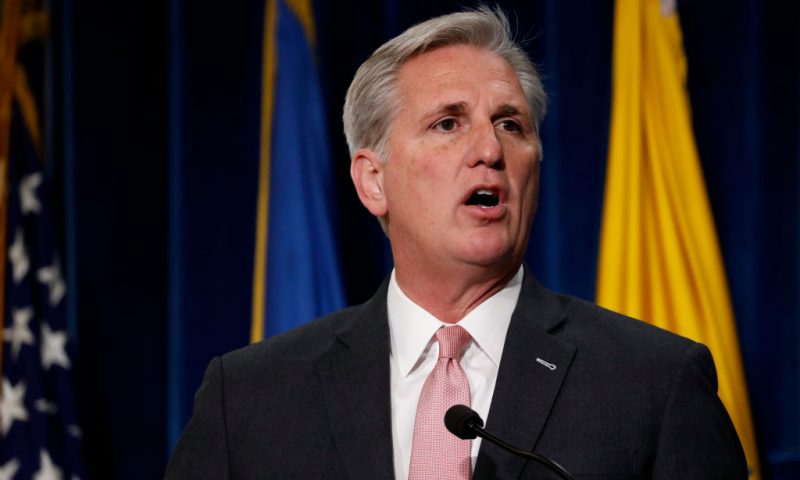 WASHINGTON, DC - January 18: House Majority Leader Kevin McCarthy speaks at a news conference announcing a new division on Conscience and Religious Freedom at the Department of Health and Human Services January 18, 2018 in Washington, DC. The new division, part of the department's Office of Civil Rights, will aide medical professionals who object to certain procedures on religious grounds. (Photo by Aaron P. Bernstein/Getty Images)