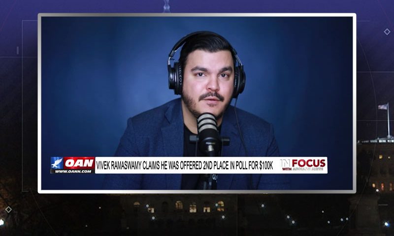 Video still from Anthony Cabassa's interview with In Focus on One America News Network