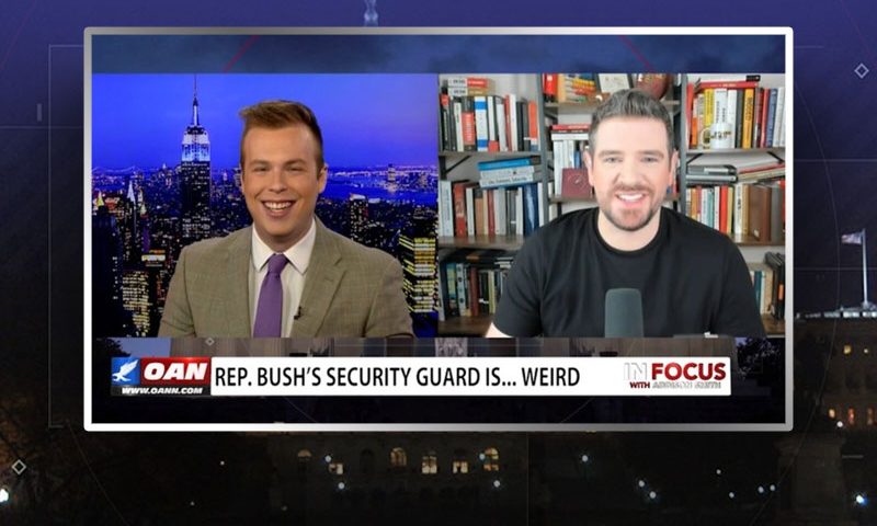 Video still from Ian Haworth's interview with In Focus on One America News Network
