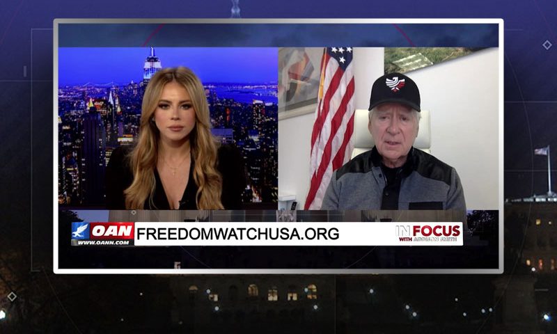 Video still from Larry Klayman's interview with In Focus on One America News Network
