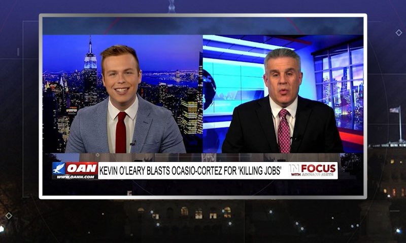 Video still from Dan Geltrude's interview with In Focus on One America News Network