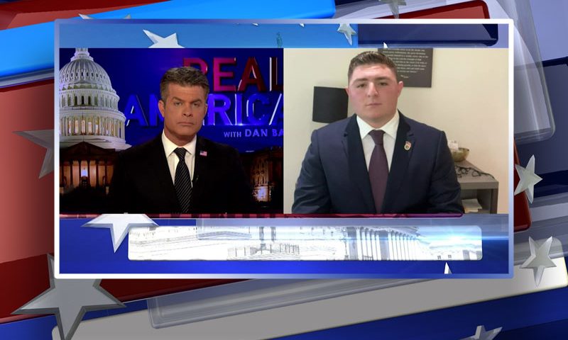 Video still from Phil Bicocchi's interview with Real America on One America News Network