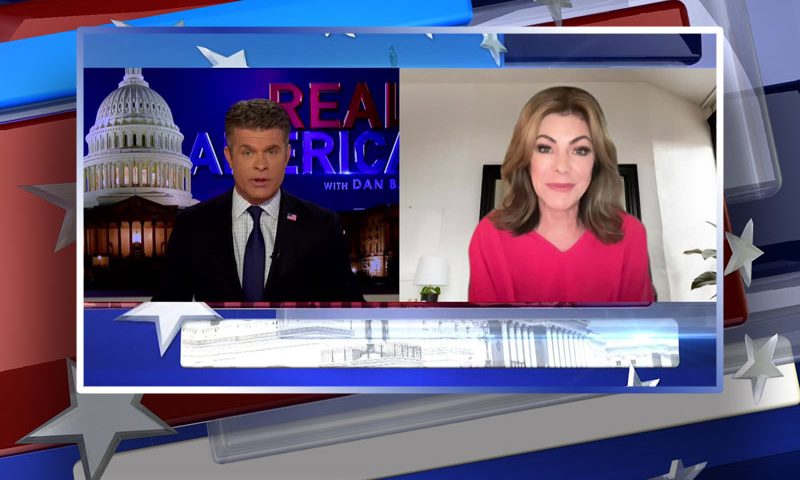 Video still from Tamra Farah's interview with Real America on One America News Network