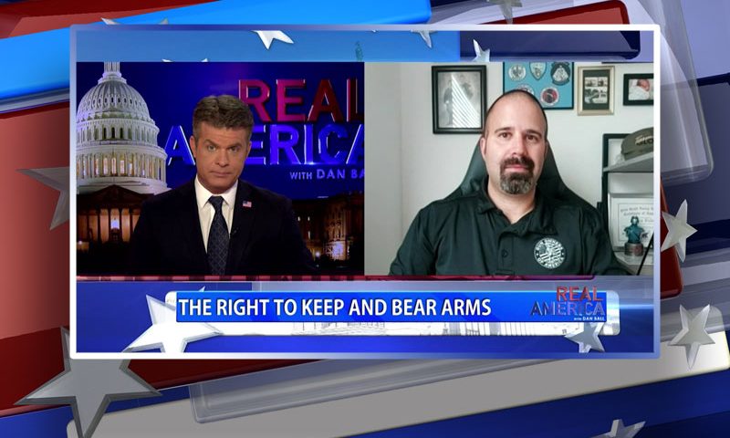 Video still from Luis Valdes' interview with Real America on One America News Network
