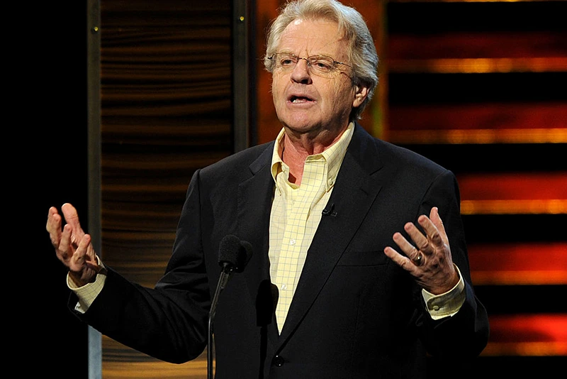CULVER CITY, CA - AUGUST 01: Talk show host Jerry Springer speaks onstage at the Comedy Central Roast Of David Hasselhoff held at Sony Pictures Studios on August 1, 2010 in Culver City, California. The""Comedy Central Roast of David Hasselhoff" will air on Sunday, August 15, 2010 at 10:00 p.m. ET/PT. (Photo by Kevin Winter/Getty Images)