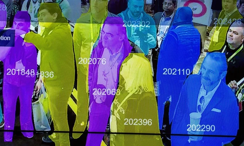 A live demonstration uses artificial intelligence and facial recognition in dense crowd spatial-temporal technology at the Horizon Robotics exhibit at the Las Vegas Convention Center during CES 2019 in Las Vegas on January 10, 2019. (Photo by DAVID MCNEW / AFP) (Photo by DAVID MCNEW/AFP via Getty Images)