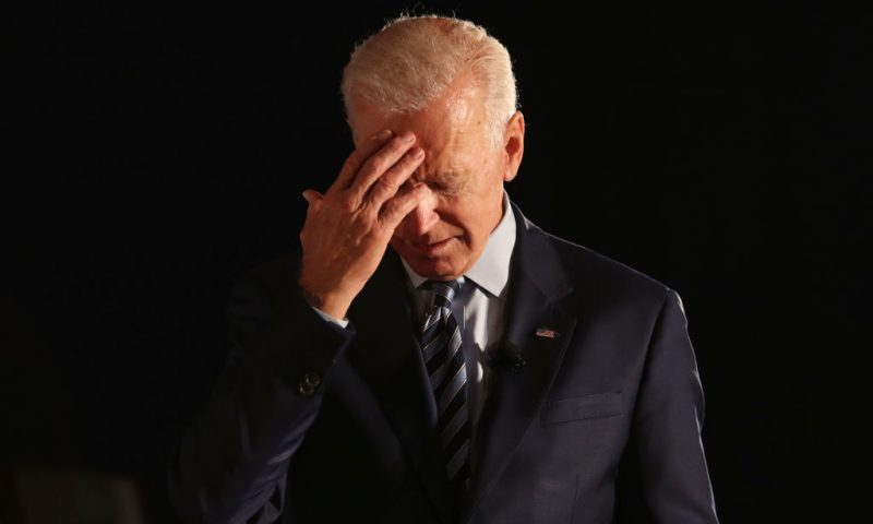 DES MOINES, IOWA - JULY 15: Democratic presidential candidate former U.S. Vice President Joe Biden pauses as he speaks during the AARP and The Des Moines Register Iowa Presidential Candidate Forum at Drake University on July 15, 2019 in Des Moines, Iowa. Twenty Democratic presidential candidates are participating in the forums that will feature four candidate per forum, to be held in cities across Iowa over five days. (Photo by Justin Sullivan/Getty Images)