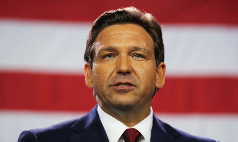 TAMPA, FL - NOVEMBER 08: Florida Gov. Ron DeSantis gives a victory speech after defeating Democratic gubernatorial candidate Rep. Charlie Crist during his election night watch party at the Tampa Convention Center on November 8, 2022 in Tampa, Florida. DeSantis was the projected winner by a double-digit lead. (Photo by Octavio Jones/Getty Images)