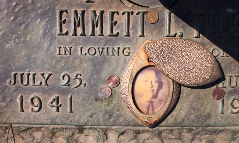 A faded photograph is attached to the headstone that marks the gravesite of Emmett Till in Burr Oak Cemetery on March 22, 2021 in Chicago, Illinois. Till's brutal murder in Money, Mississippi in the summer of 1955 and his mother's decision to hold an open-casket funeral to expose the brutality of the murder is credited with igniting the modern civil rights movement. The home in Chicago where Till lived with his mother recently gained Chicago landmark status and there are plans to turn the home into a museum and the church where his funeral was held is being considered for designation as a National Monument. (Photo by Scott Olson/Getty Images)
