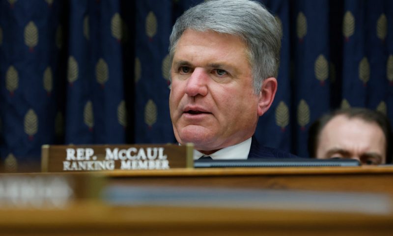 House Foreign Affairs Committee ranking member Rep. Mike McCaul (R-TX) questions U.S. Secretary of State Antony Blinken during a hearing the about the State Department's FY2023 budget request in the Rayburn House Office Building on Capitol Hill on April 28, 2022 in Washington, DC. Blinken recently traveled to Ukraine with Defense Secretary Lloyd Austin to meet with President Volodymyr Zelenskyy and other leaders as that country continues to defend itself against a military invasion by Russia. (Photo by Chip Somodevilla/Getty Images)