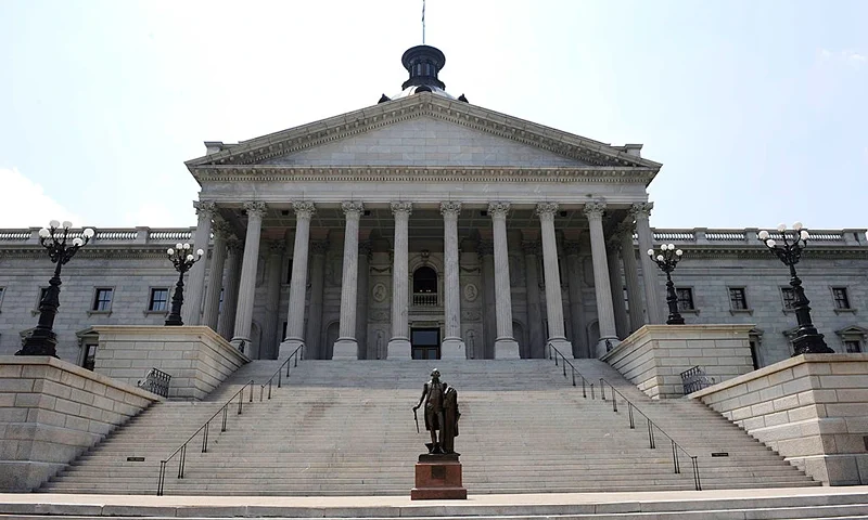 COLUMBIA, SC - JUNE 24: A sculpture of George Washington stands infront of the State Capitol Building before South Carolina Gov. Mark Sanford held a press conference at the State Capitol June 24, 2009 in Columbia, South Carolina. Sanford admitted to having an extramarital affair after returning from a secret trip to visit a woman in Argentina and said that he would resign as head of the Republican Governors Association. (Photo by Davis Turner/Getty Images)