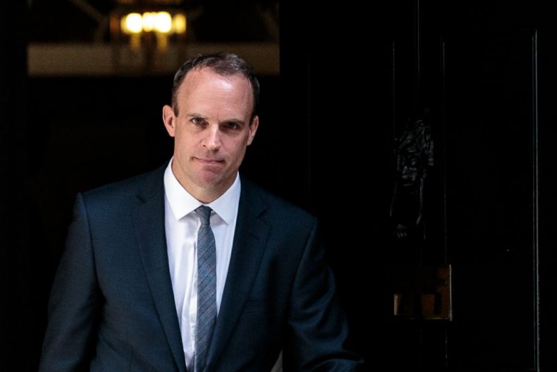 Dominic Raab leaves Number 10 Downing Street after being appointed Brexit Secretary by British Prime Minster Theresa May on July 9, 2018 in London, England. Last night David Davis quit as Brexit Secretary over his opposition to Mrs May's plan for the UK's future relations with the EU. (Photo by Jack Taylor/Getty Images)