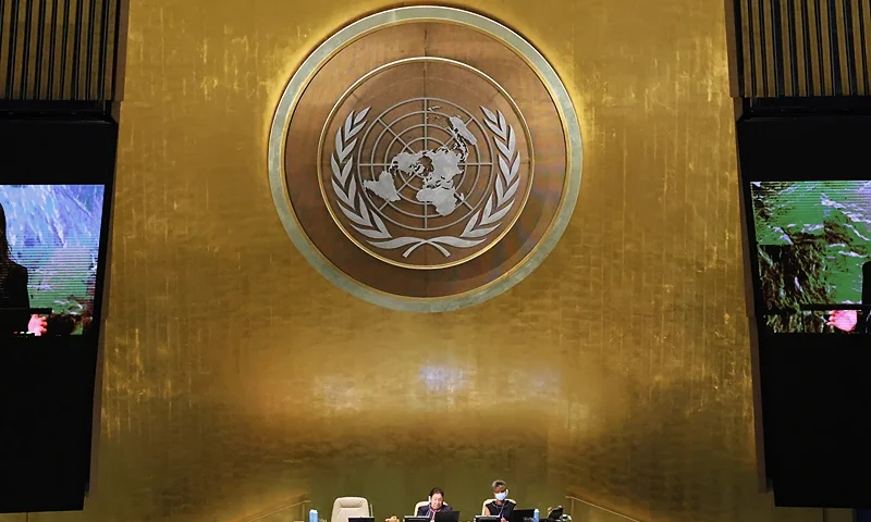 NEW YORK, NEW YORK - SEPTEMBER 23: Prime Minister of New Zealand Jacinda Ardern speaks at the 77th session of the United Nations General Assembly (UNGA) at U.N. headquarters on September 23, 2022 in New York City. After two years of holding the session virtually or in a hybrid format, 157 heads of state and representatives of government are expected to attend the General Assembly in person. (Photo by Michael M. Santiago/Getty Images)
