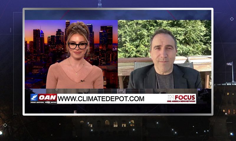 Video still from Marc Morano's interview with In Focus on One America News Network