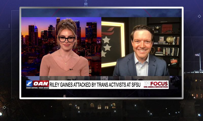 Video still from Ryan Helfenbein's interview with In Focus on One America News Network