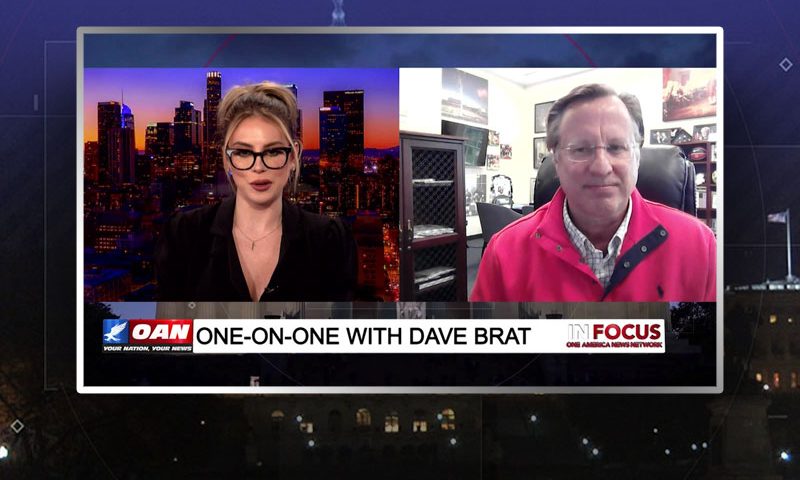 Video still from Dave Brat's interview with In Focus on One America News Network