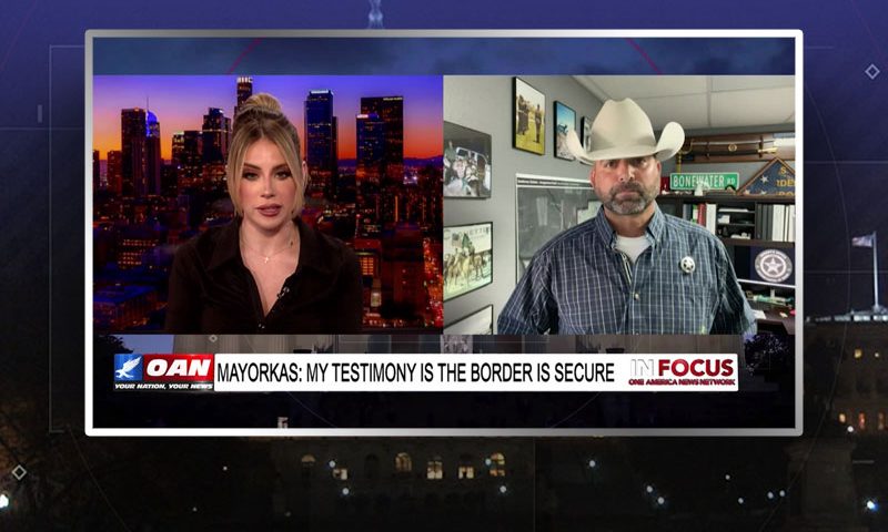 Video still from Thad Cleveland's interview with In Focus on One America News Network