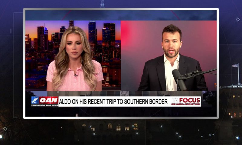 Video still from Aldo Buttazzoni's interview with In Focus on One America News Network