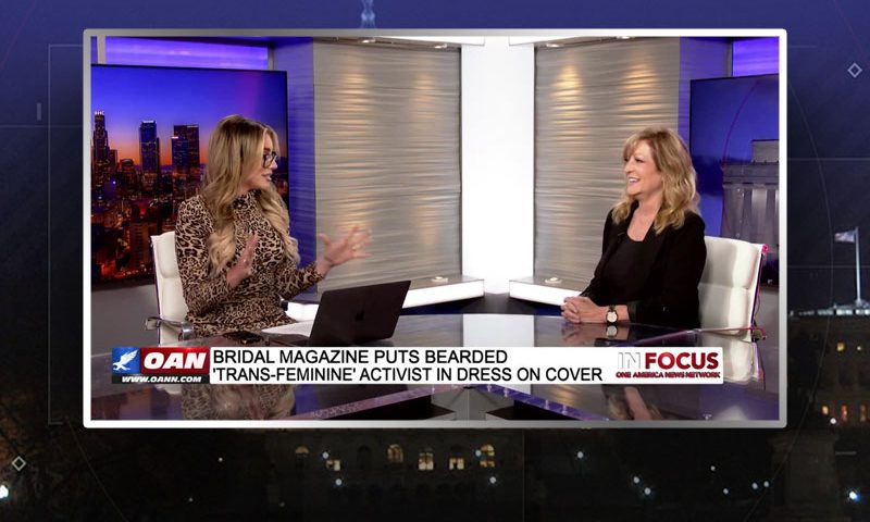 Video still from Andrea Kaye's interview with In Focus on One America News Network