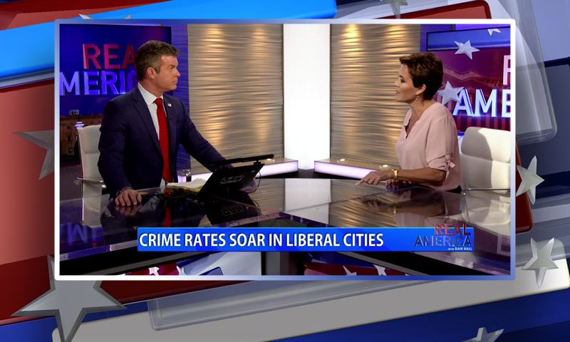 Video still from Kari Lake's interview with Real America on One America News Network